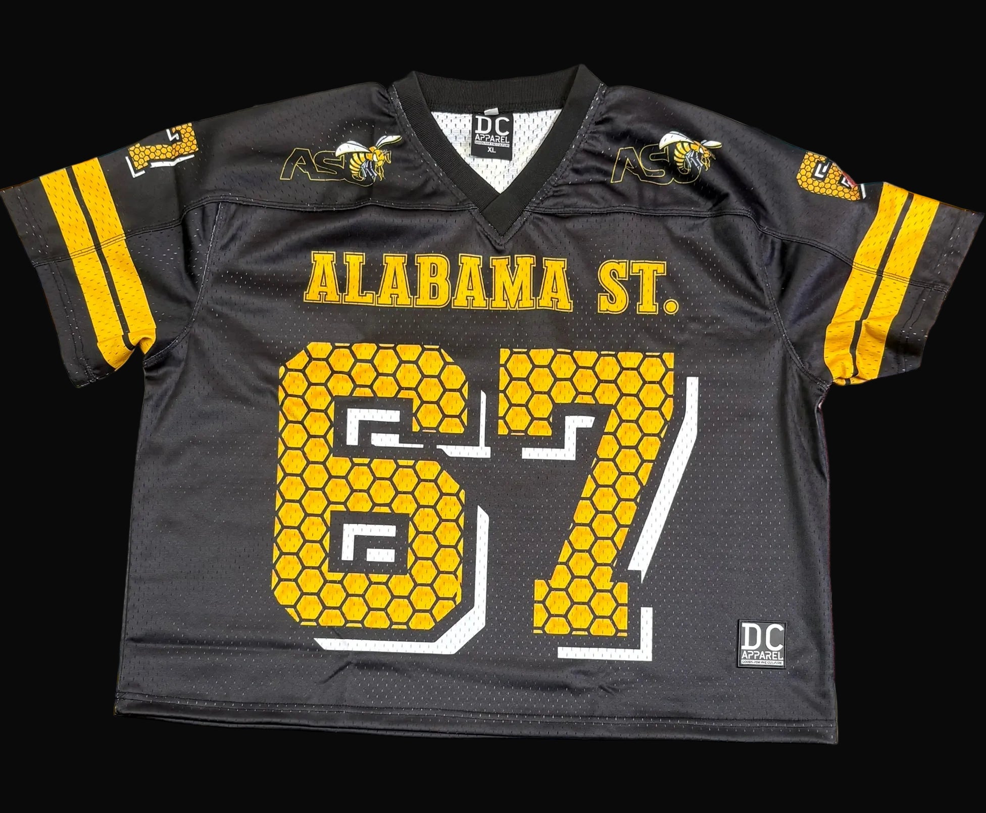 Alabama State Hornets Crop Football Jersey - DC Apparel HBCU merchandise