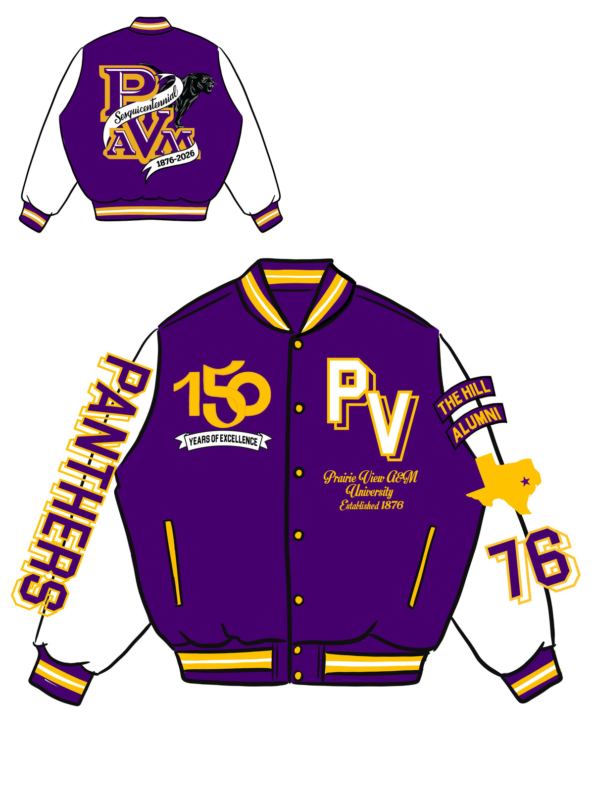 Prairie View A&M University Sesquicentennial Crop Letterman Jacket: Limited Edition