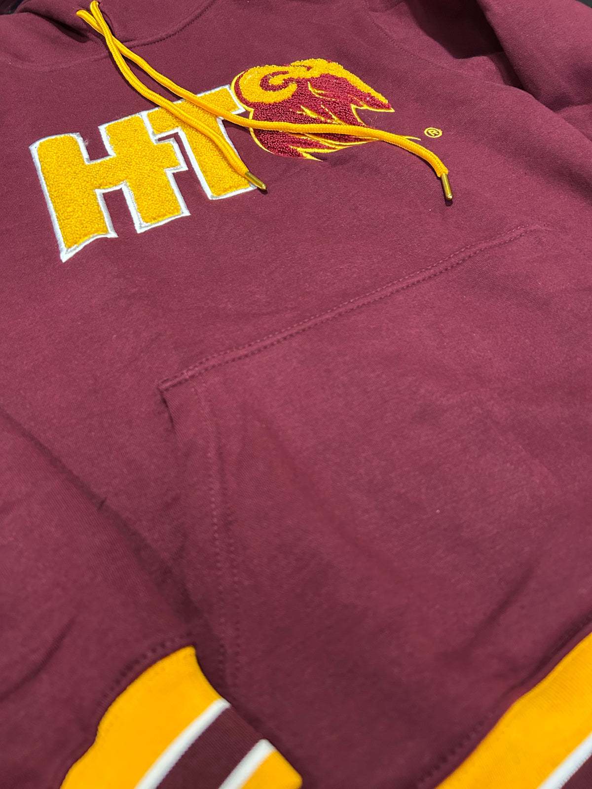 Huston-Tillotson University HBCU HT Rams Maroon Hoodie Sweatshirt 2