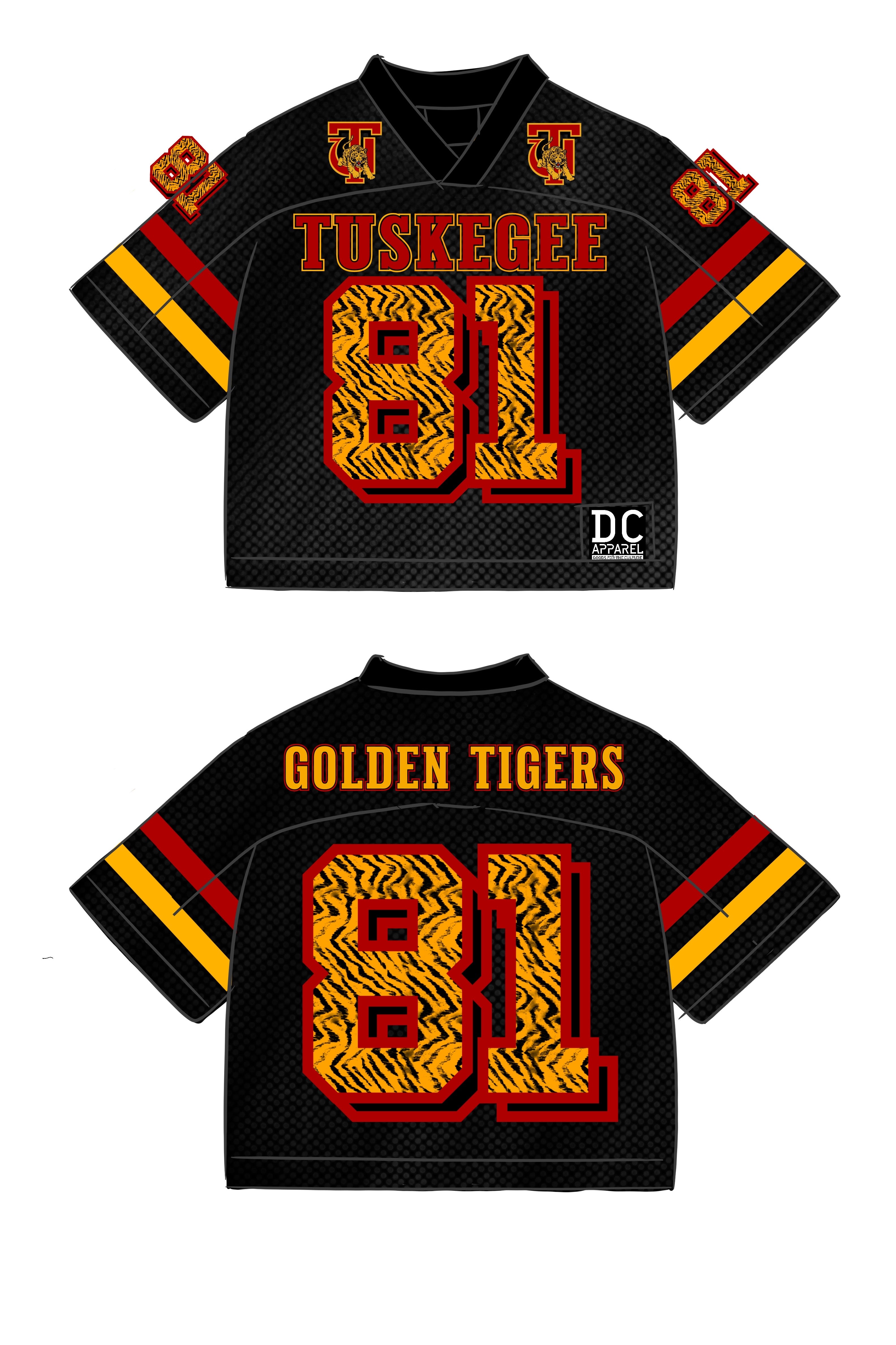 Tuskegee Golden Tigers Crop Football Jersey