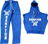 Hampton University Crop Sleeveless Hoodie Set