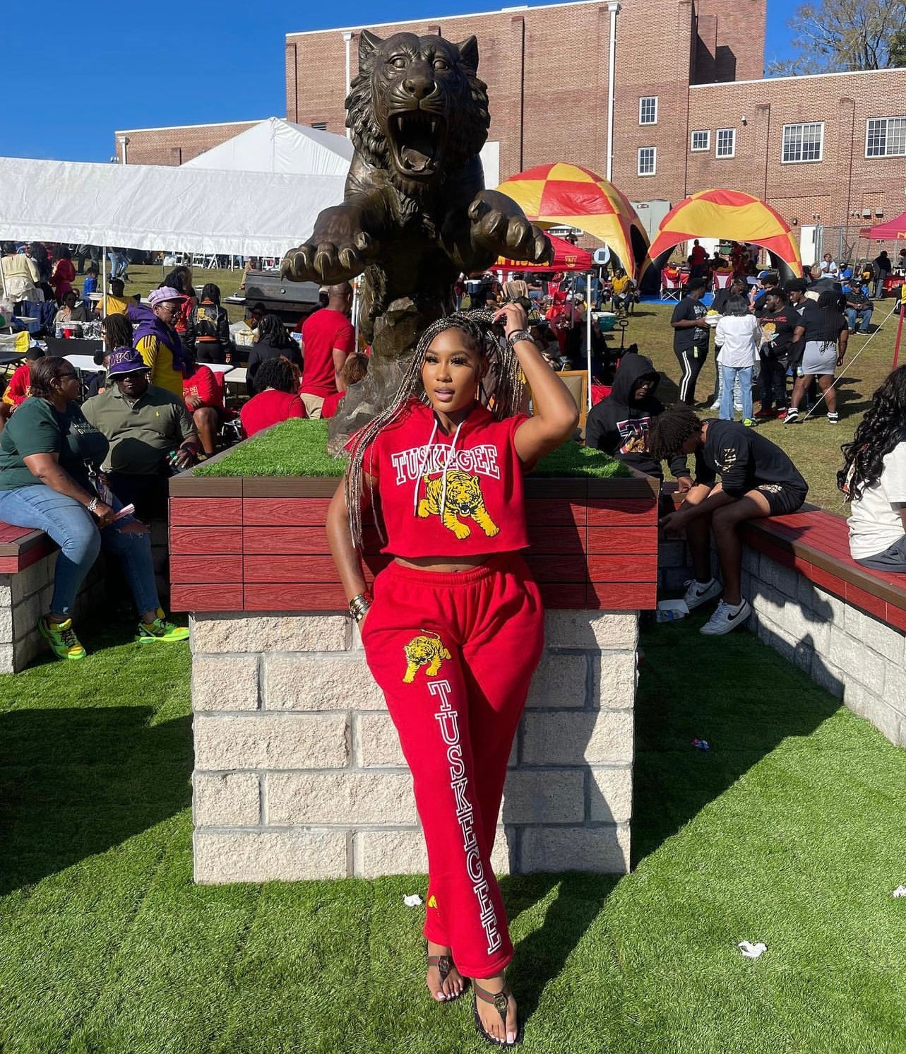 Tuskegee Golden Tiger Crop Sleeveless Hoodie Set