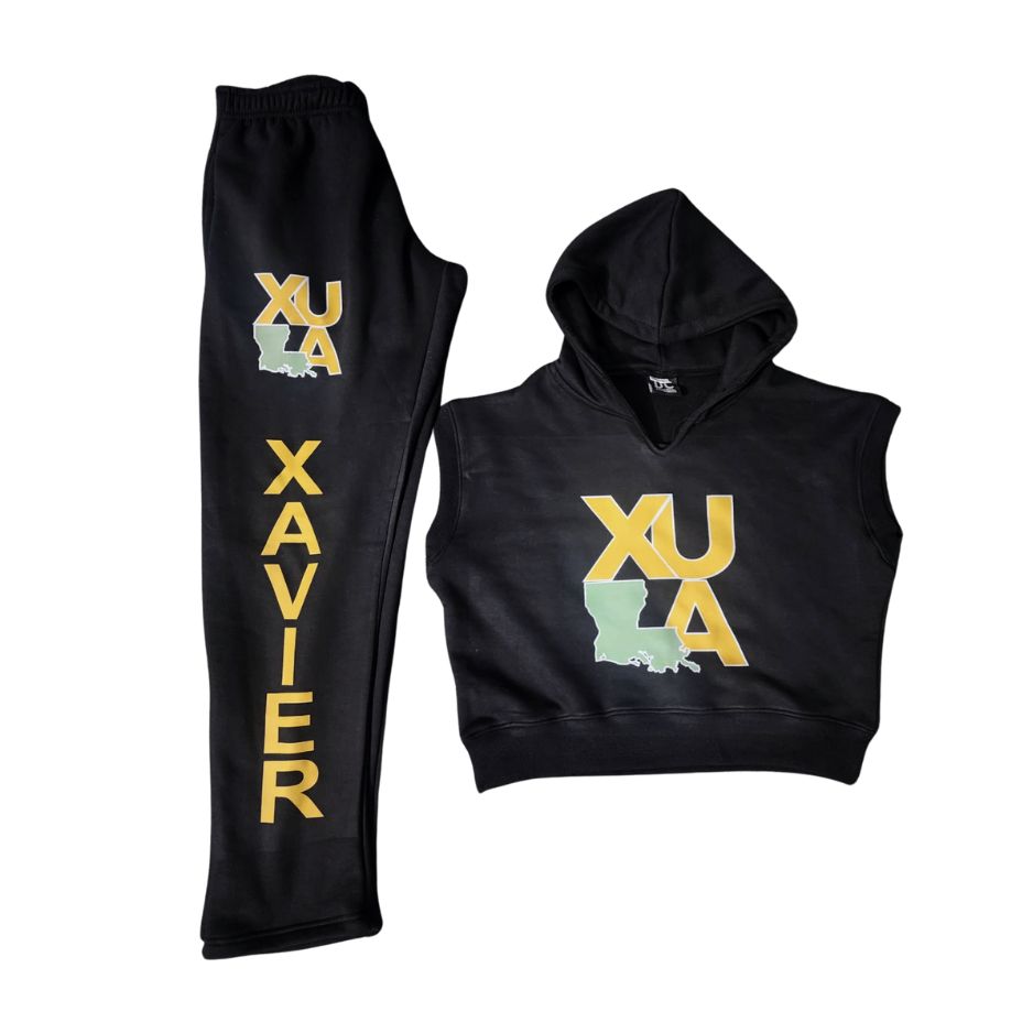 XULA Crop Sleeveless Hoodie Set