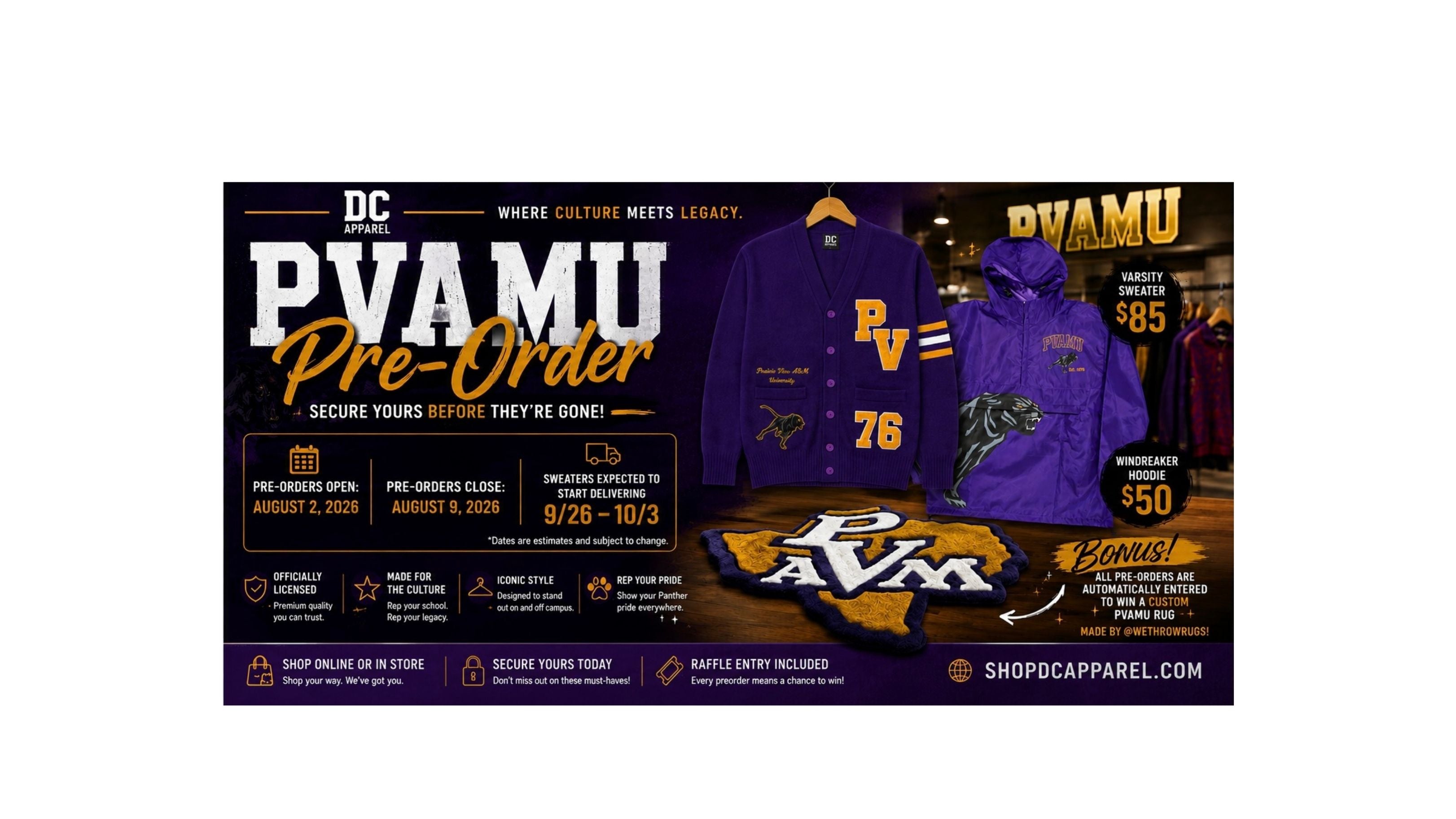 PVAMU Pre-Order 2026