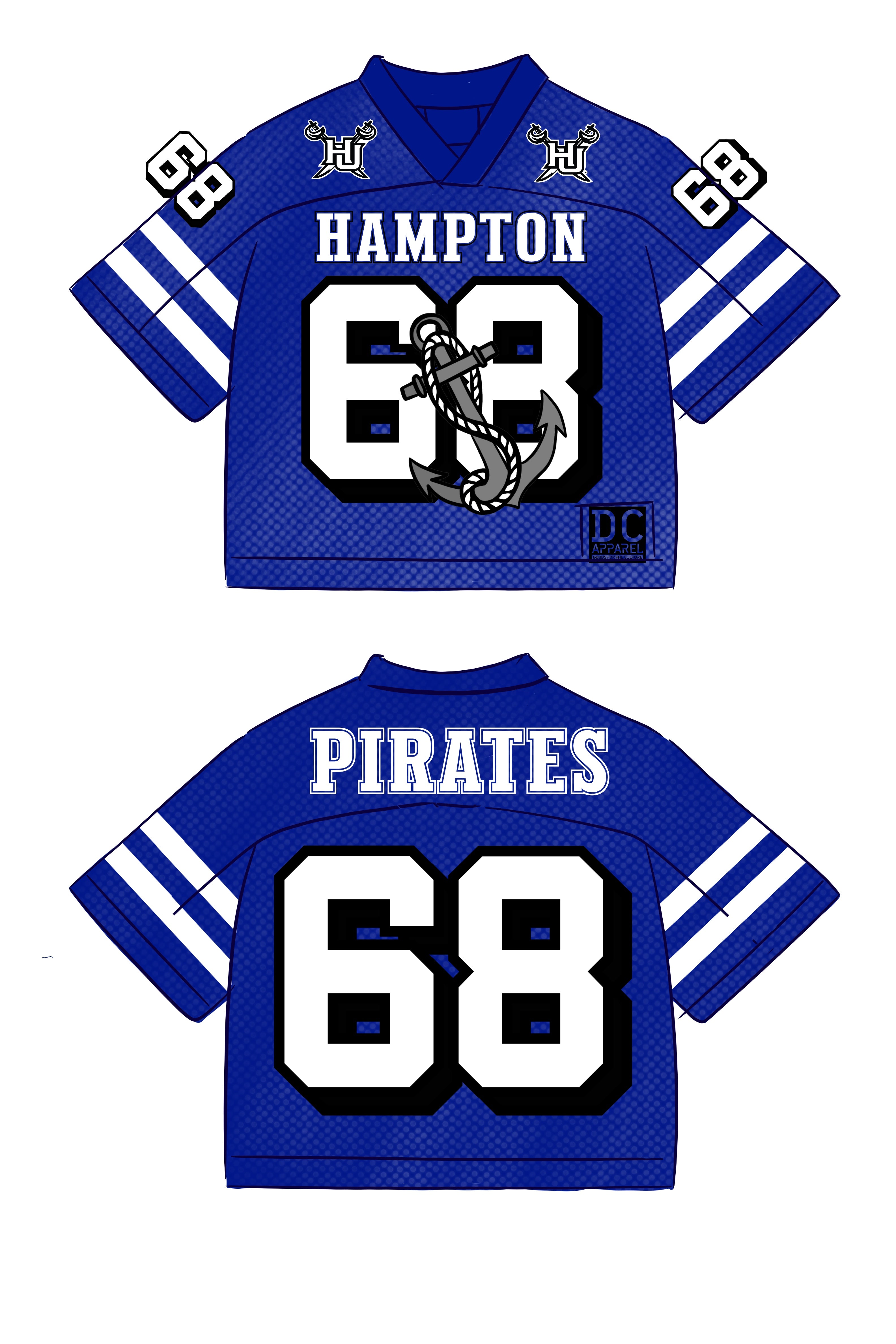 Hampton Pirates Crop Football Jersey