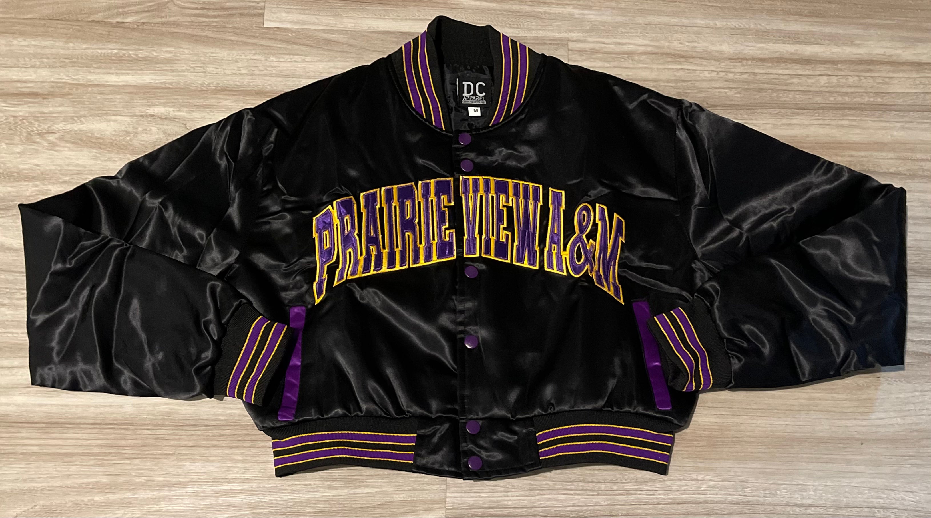 Crop Prairie View A&M Bomber Jacket | Premium HBCU Cropped Satin