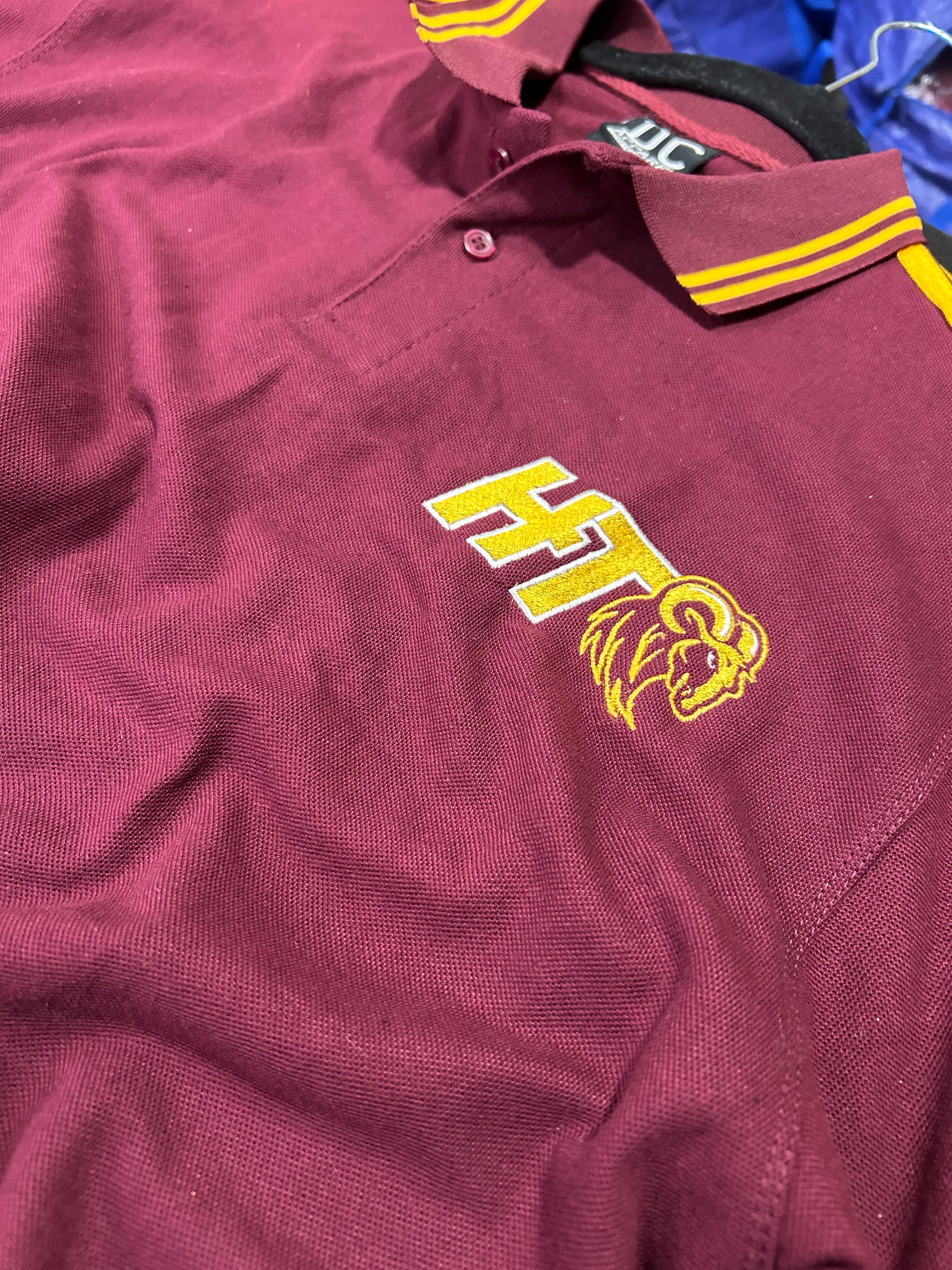 Huston-Tillotson University HBCU HT Rams Maroon Polo Shirt 2