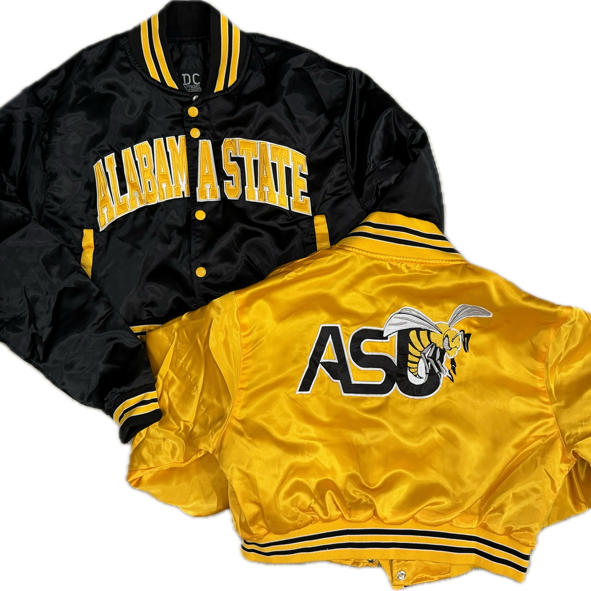 Crop Alabama State Bomber Jacket | Premium HBCU Cropped Satin Jacket