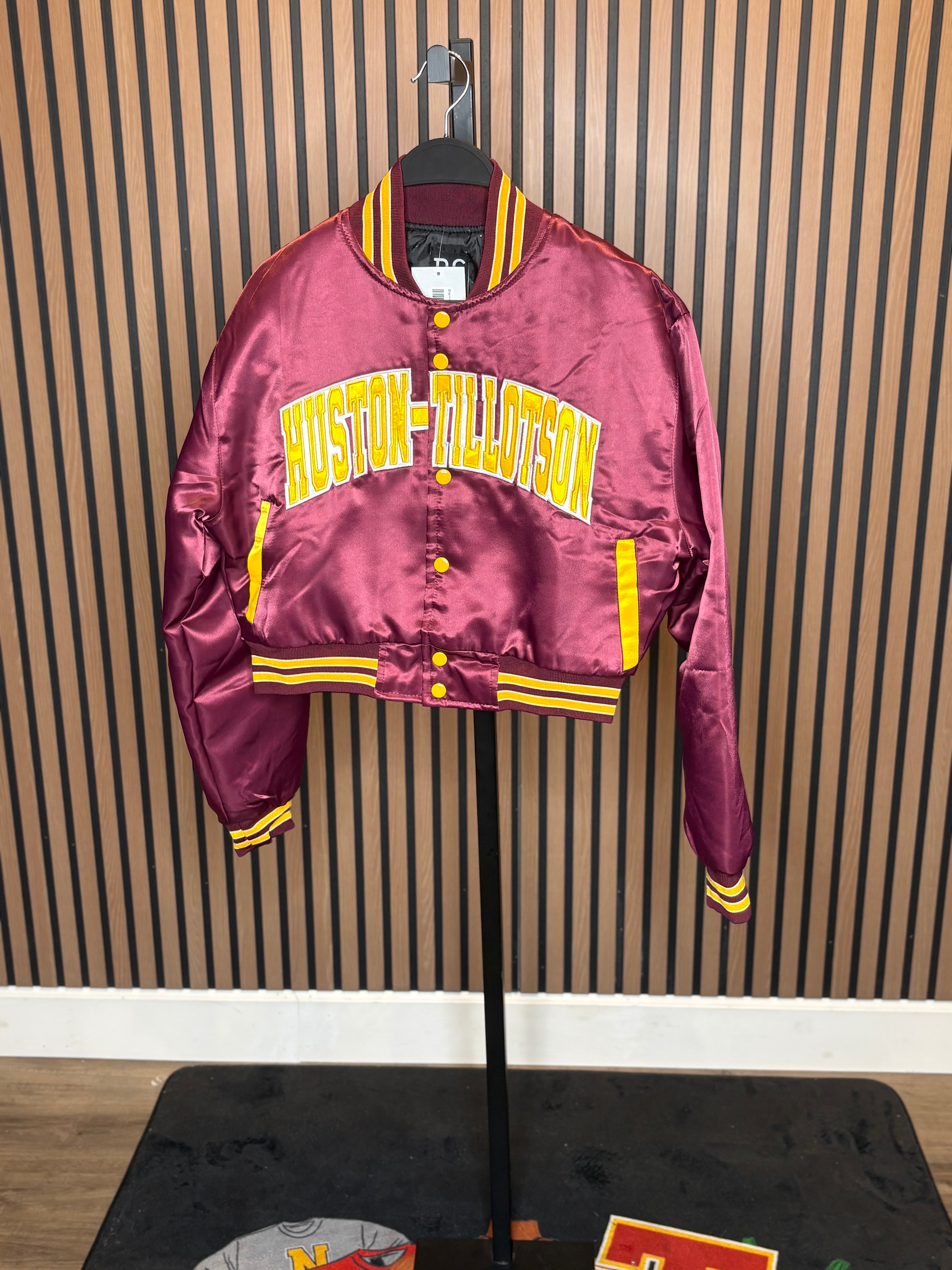 Crop Huston-Tillotson Bomber Jacket