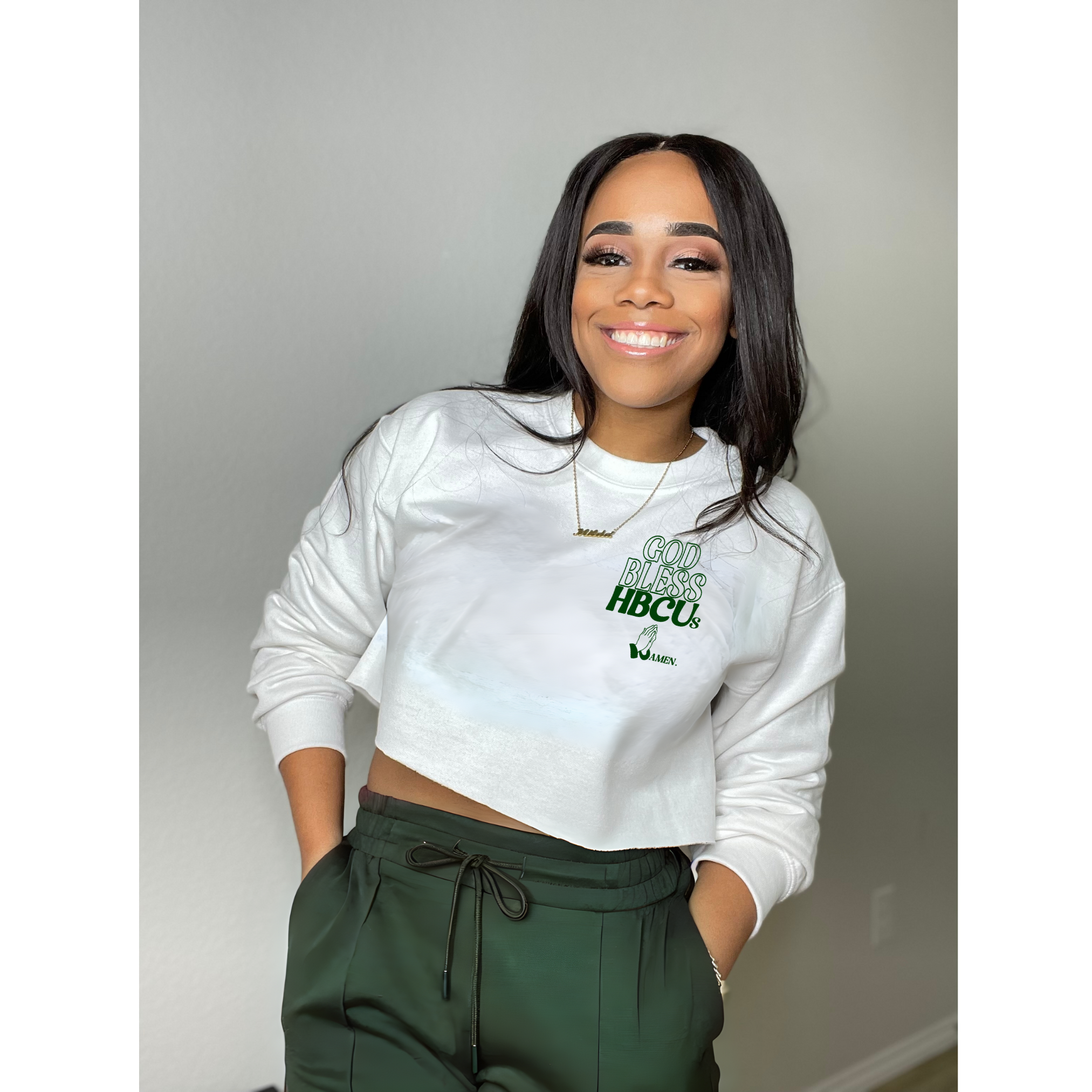 God Bless HBCUs Crop Sweatshirt
