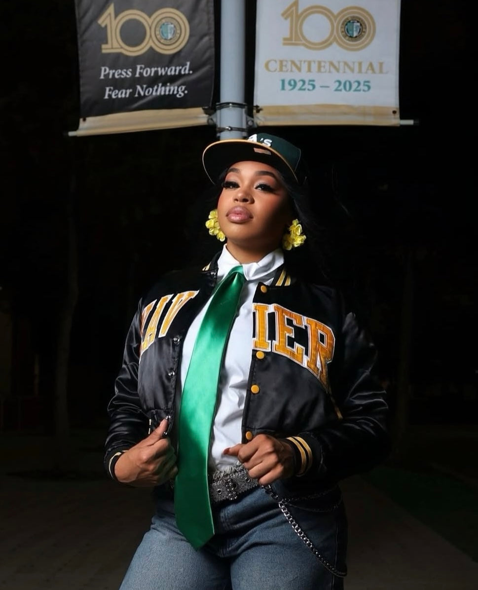 Xavier University of Louisiana HBCU Black Gold Varsity Letterman Jacket 3